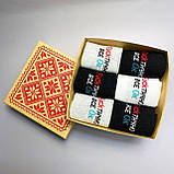 Комплект шкарпеток чоловічих довгих демісезонних стильних з прикольним акцентом 40-45 6 пар на крутий Br BAR, фото 2