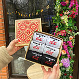 Набір шкарпеток чоловічих високих демісезонних класних із крутим принтом 40-45 6 пар у красивій Br BAR, фото 7