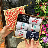 Подарунковий комплект шкарпеток чоловічих довгих демісезонних з веселим принтом 40-45 6 пар крута ідея на Br BAR, фото 5