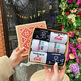 Подарунковий комплект шкарпеток чоловічих довгих демісезонних з веселим принтом 40-45 6 пар крута ідея на Br BAR, фото 6