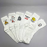 Набір шкарпеток чоловічих довгих білих весна-осінь із прикольними малюнками 40-45 6 пар у класній упаковці Br BAR, фото 2