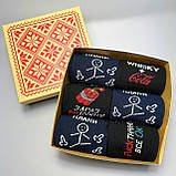 Бокс подарунковий шкарпеток чоловічих високих весна-осінь бавовняних з тренд приколом 40-45 6 пар на Br BAR, фото 8