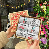 Бокс шкарпеток чоловічих довгих сірих практичних весна-осінь із класними малюнками 40-45 6 шт у Br BAR, фото 5