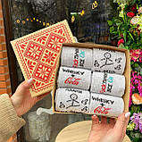 Бокс шкарпеток чоловічих довгих сірих практичних весна-осінь із класними малюнками 40-45 6 шт у Br BAR, фото 2