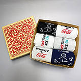 Подарунковий комплект шкарпеток чоловічих довгих демісезонних з веселим принтом 40-45 6 пар крута ідея на Br BAR, фото 2