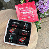 Комплект шкарпеток чоловічих довгих весна-осінь модних чорних із веселим класним принтом 40-45 6 пар для Br BAR, фото 6