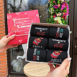 Комплект шкарпеток чоловічих довгих весна-осінь модних чорних із веселим класним принтом 40-45 6 пар для Br BAR, фото 5