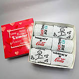 Комплект шкарпеток чоловічих довгих весна-осінь модних чорних із веселим класним принтом 40-45 6 пар для Br BAR, фото 6