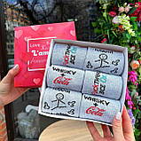 Комплект шкарпеток чоловічих довгих весна-осінь модних чорних із веселим класним принтом 40-45 6 пар для Br BAR, фото 8