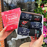 Бокс шкарпеток чоловічих високих демісезонних трикотажних практичних з крутим принтом 40-45 6 пар на Br BAR, фото 3