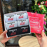 Комплект шкарпеток чоловічих довгих демісезонних оригінальних з класним принтом 40-45 6 пар у подарунковій Br BAR, фото 7