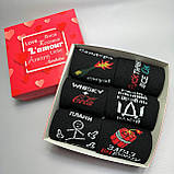 Крутий набір шкарпеток чоловічих високих весна-осінь смішних оригінальних 40-45 6 пар у красивій коробці Br BAR, фото 4