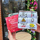 Крутий комплект шкарпеток чоловічих високих білих весна-осінь із приколом 40-45 6 пар у красивій Br BAR, фото 5