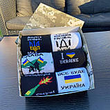 Набір високих чоловічих шкарпеток із патріотичним принтом для чоловіків, шкарпетки в подарунковому боксі 6 Br BAR, фото 5