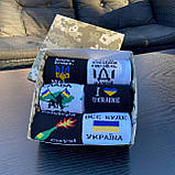 Набір високих чоловічих шкарпеток із патріотичним принтом для чоловіків, шкарпетки в подарунковому боксі 6 Br BAR, фото 9