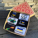 Набір високих чоловічих шкарпеток із патріотичним принтом для чоловіків, шкарпетки в подарунковому боксі 6 Br BAR, фото 7