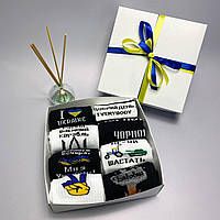 Прикольний набір шкарпеток жіночих довгих бавовняних демісезонних якісних патріотичних 8 пар 36-41 Br BAR