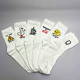 Креативний бокс шкарпеток чоловічих високих білих демісезонних із веселими малюнками 40-45 6 пар у красивій Br BAR, фото 3