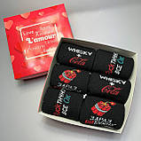 Комплект шкарпеток чоловічих довгих весна-осінь модних чорних із веселим класним принтом 40-45 6 пар для Br BAR, фото 7