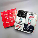 Подарунковий бокс шкарпеток чоловічих високих весна-осінь класних з веселим принтом 40-45 6 шт на подарунок Br BAR, фото 4