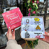 Креативний бокс шкарпеток чоловічих високих білих демісезонних із веселими малюнками 40-45 6 пар у красивій Br BAR, фото 4