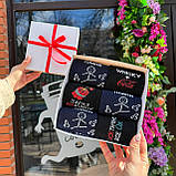 Набір шкарпеток чоловічих високих демісезонних демісезонних повсякденних з прикольним дизайном 40-45 6 пар Br BAR, фото 7