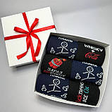 Набір шкарпеток чоловічих високих демісезонних демісезонних повсякденних з прикольним дизайном 40-45 6 пар Br BAR, фото 6