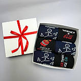 Набір шкарпеток чоловічих високих демісезонних демісезонних повсякденних з прикольним дизайном 40-45 6 пар Br BAR, фото 3