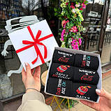 Комплект шкарпеток чоловічих довгих демісезонних чорних із кумедним дизайном 40-45 6 пар у подарунковій Br BAR, фото 6