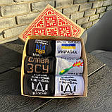 Подарунковий набір патріотичних шкарпеток для чоловіків, шкарпетки чоловічі в подарунковому боксі 6 пар Br BAR, фото 5