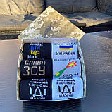 Подарунковий набір патріотичних шкарпеток для чоловіків, шкарпетки з українською символікою ЗСУ в боксі 6 Br BAR, фото 6