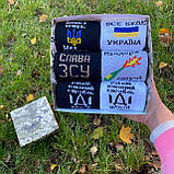 Подарунковий набір патріотичних шкарпеток для чоловіків, шкарпетки з українською символікою ЗСУ в боксі 6 Br BAR, фото 7