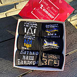 Набір чоловічих стильних креативних шкарпеток на 6 пар 40-45 з патріотичним принтом на подарунок для Br BAR, фото 7