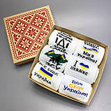 Набір чоловічих стильних креативних шкарпеток на 6 пар 40-45 з патріотичним принтом Подарунок папі, Br BAR, фото 4