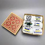 Набір чоловічих стильних креативних шкарпеток на 6 пар 40-45 з патріотичним принтом Подарунок папі, Br BAR, фото 5