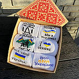 Набір чоловічих стильних креативних шкарпеток на 6 пар 40-45 з патріотичним принтом Подарунок папі, Br BAR, фото 3