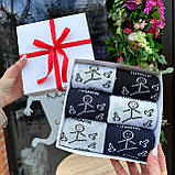 Подарунковий бокс шкарпеток чоловічих високих весна-осінь із веселими малюнками та написом Плани на день Br BAR, фото 3