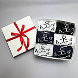 Подарунковий бокс шкарпеток чоловічих високих весна-осінь із веселими малюнками та написом Плани на день Br BAR, фото 6