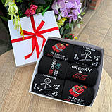 Прикольний набір шкарпеток чоловічих довгих весна осінь із веселим принтом 6 пар 36-41 у святковому Br BAR, фото 2