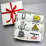 Оригінальний набір шкарпеток чоловічих високих стильних демісезонних із класним веселим дизайном 40-45 6 шт Br BAR, фото 6