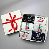 Чоловічий подарунковий бокс шкарпеток на 6 пар 40-45 р різнобарвні, демісезонні весна-осінь трикотажні та Br BAR, фото 3