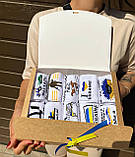 Бокс шкарпеток жіночих високих, коротких демісезонних з патріотичним акцентом 10 шт 36-41 у подарунковій Br BAR, фото 2