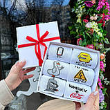 Прикольний набір шкарпеток чоловічих довгих весна осінь із веселим принтом 6 пар 36-41 у святковому Br BAR, фото 3