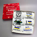 Набір чоловічих стильних креативних шкарпеток на 6 пар 41-45 з патріотичним принтом на подарунок для Br BAR, фото 7