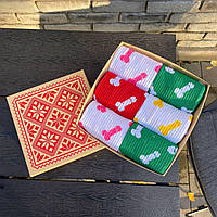 Оригінальний бокс шкарпеток чоловічих довгих бавовняних барвистих весна-осінь із приколом 40-45 6 пар для хлопця Br BAR