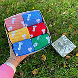 Прикольні чоловічі шкарпетки бокс на 6 пар укотажній коробці яскраві різнобарвні шкарпетки "Цюцюрки" 40-45 Br BAR, фото 3