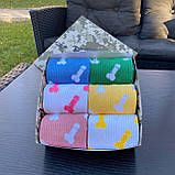 Прикольні чоловічі шкарпетки бокс на 6 пар у коробці яскраві різнобарвні шкарпетки "Цюцюрки" 40-45 р Br BAR, фото 4