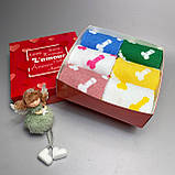 Прикольні чоловічі шкарпетки бокс 6 пар у святковій коробці яскраві різнобарвні шкарпетки 40-45 р "Цюцюрки" Br BAR, фото 2