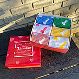 Прикольні чоловічі шкарпетки бокс 6 пар у святковій коробці яскраві різнобарвні шкарпетки 40-45 р "Цюцюрки" Br BAR, фото 6
