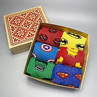 Молодіжний бокс чоловічих шкарпеток на 6 пар 40-45 р з класним принтом трикотажні та повсякденні, практичні Br BAR